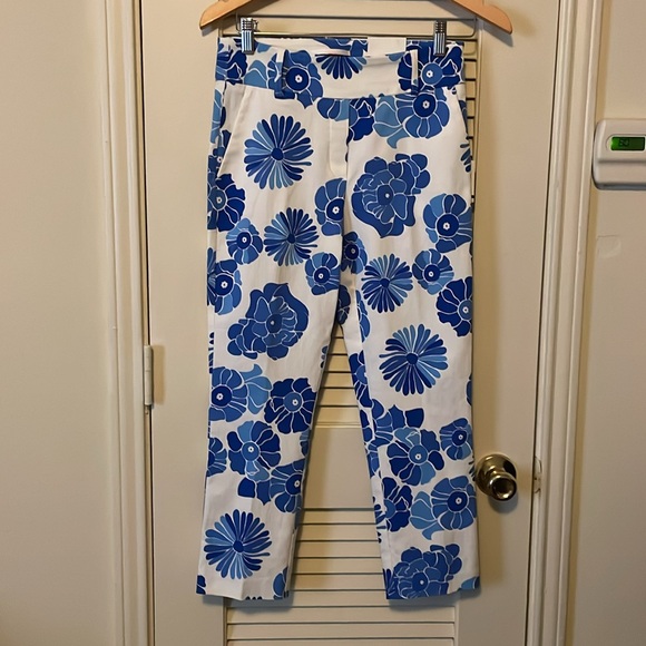 Jules & Leopold Pull On Slim Leg Capri Length blu and white color - Picture 4 of 10